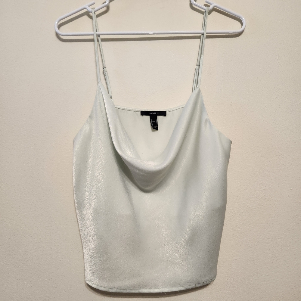 F21 Pale Mint Silky Slip Tank Top